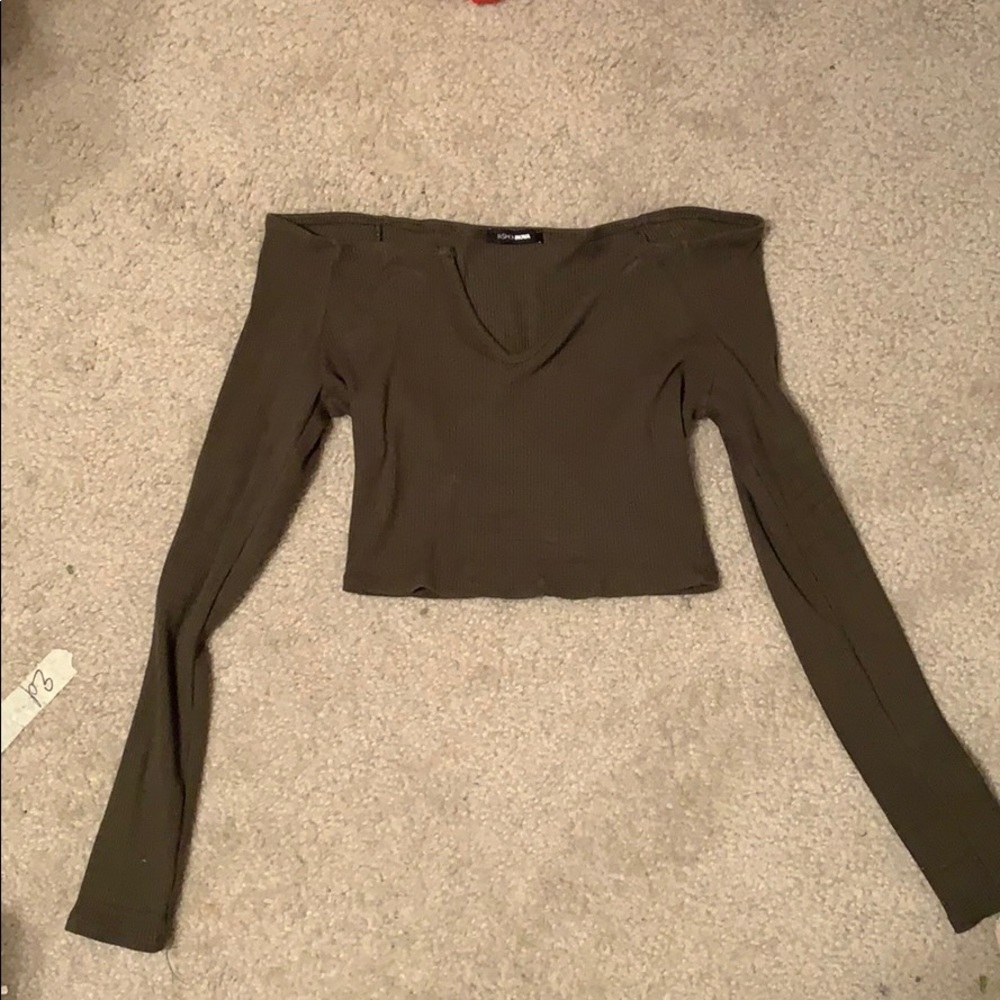 Cropped off the shoulder fashion nova top